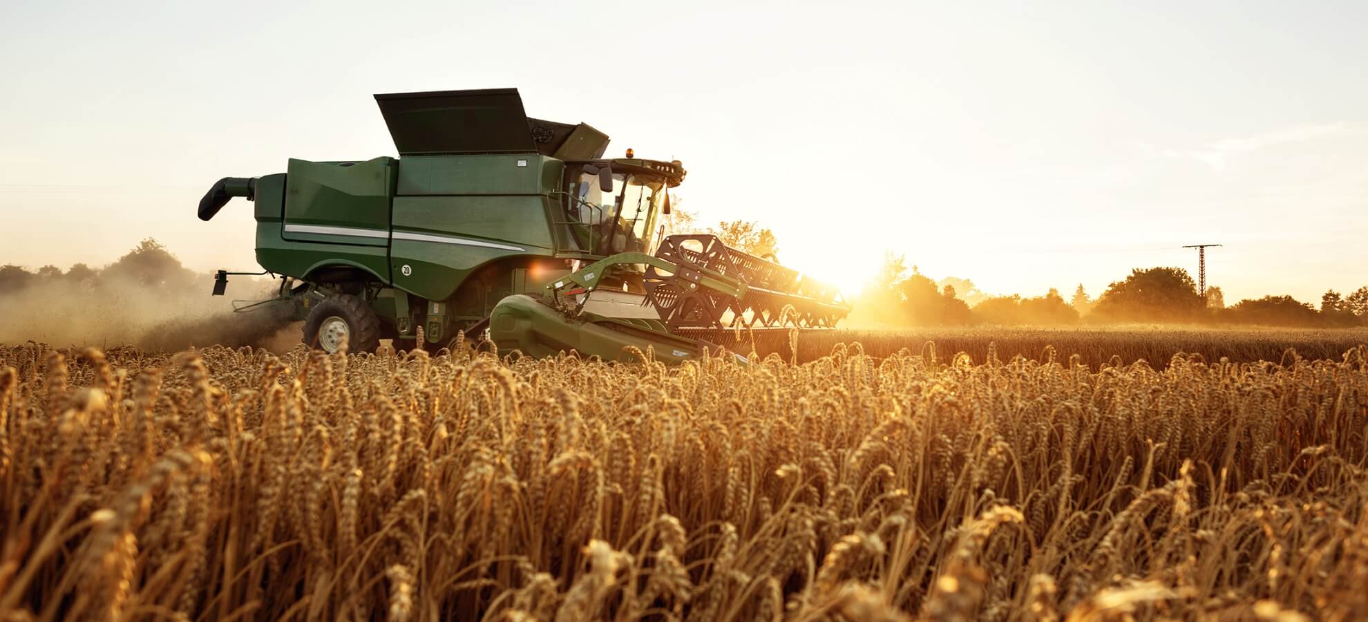 John Deere Combine with Wheat Header